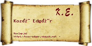 Kozó Edgár névjegykártya